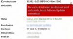 Warnung, daß das Gerät veraltet ist und keine Softwareupdates mehr erhält.